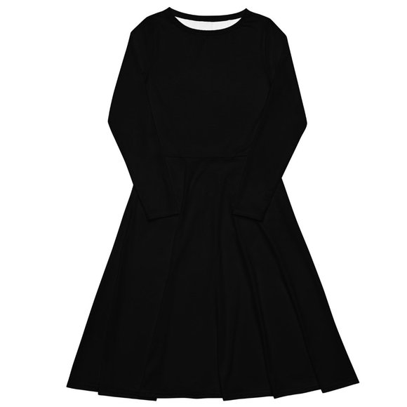 Betroca Dresses Plain Black Womens Long Sleeve Midi Dress With — free download